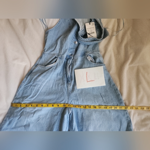 Zara Z1975 HALTER NECK DENIM JUMPSUIT light blue BNWT - Picture 7 of 16